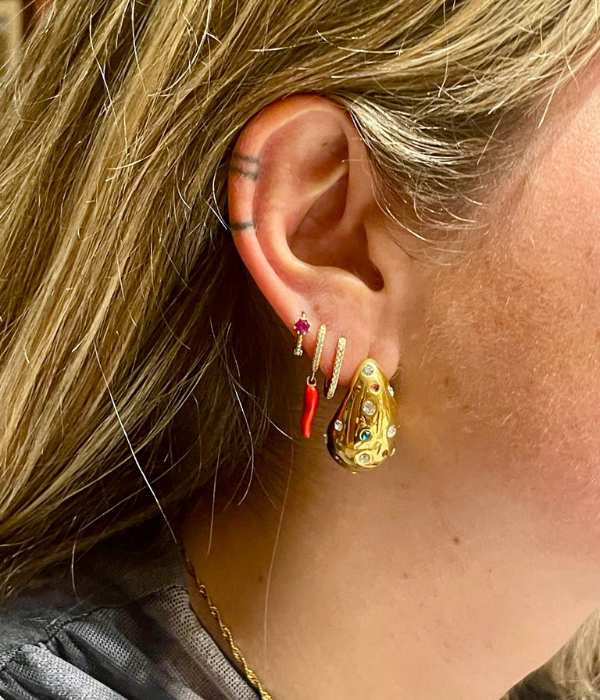 Pendientes Gotas Circonitas Oro