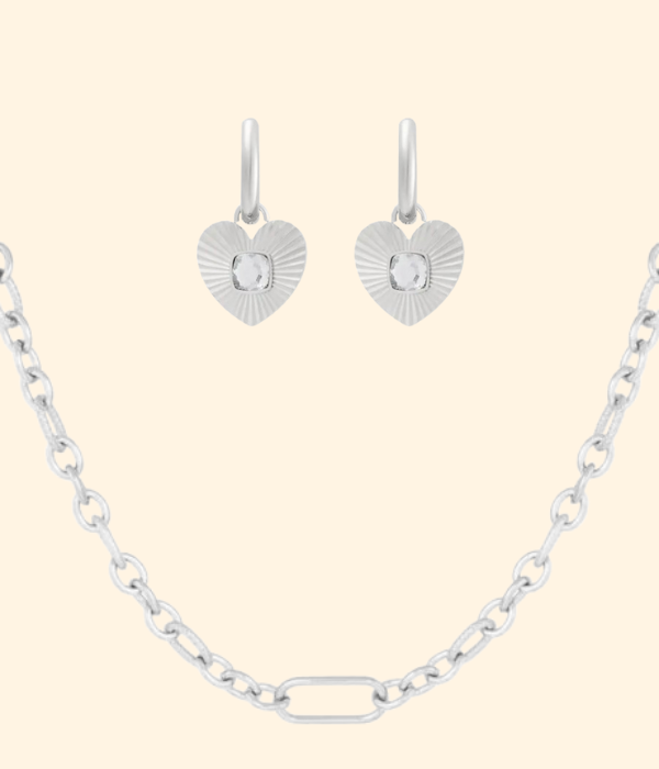 PACK Pendientes Heart + Collar cadena eslabon