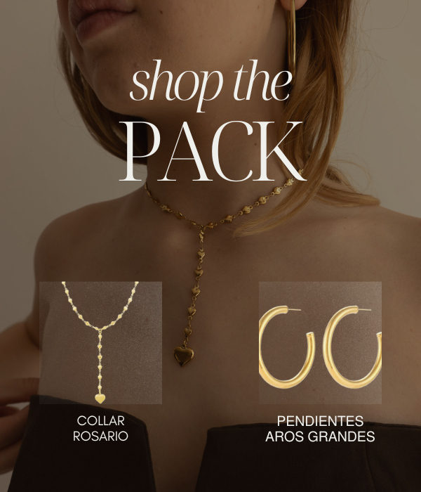 PACK Collar Rosario + Aros Grandes