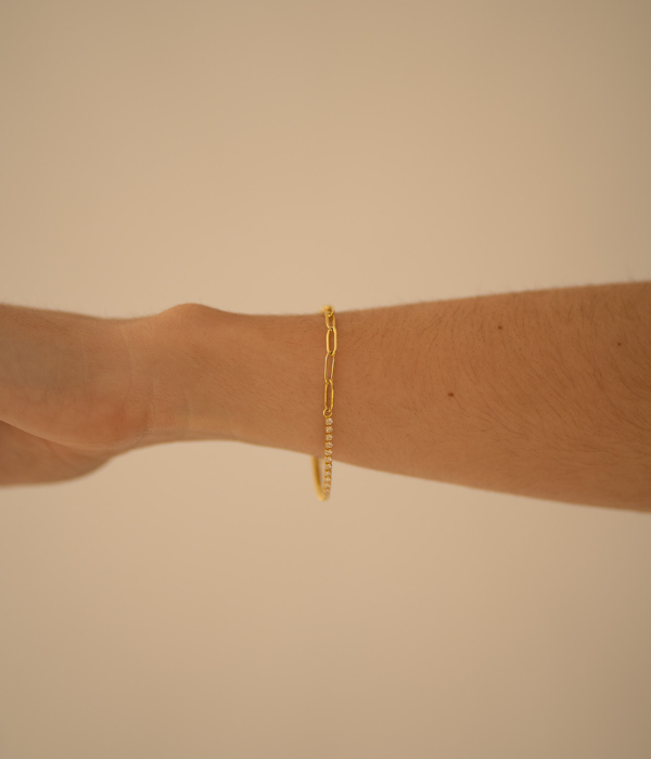 Pulsera cadena y circonitas