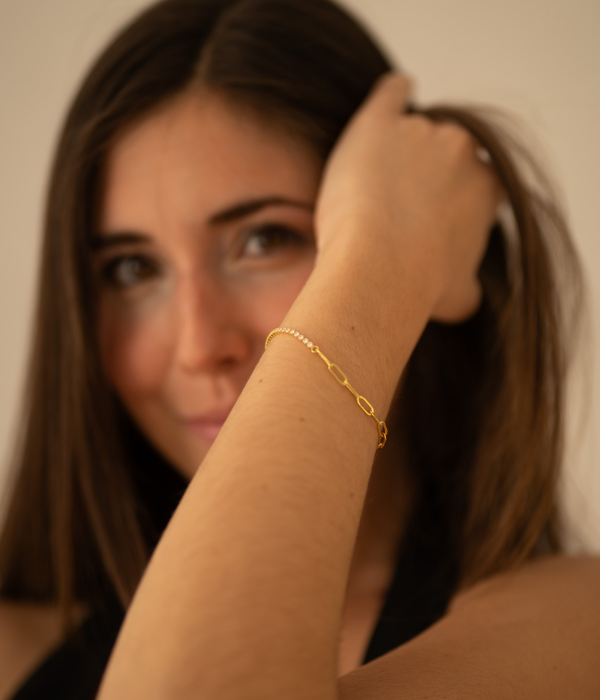 Pulsera cadena y circonitas
