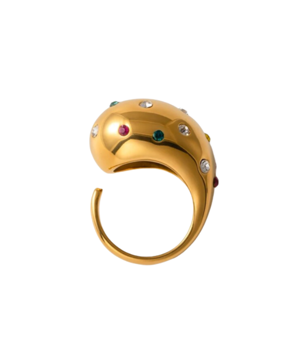Anillo gota de agua oro