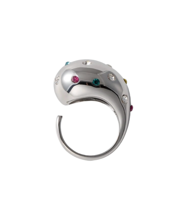 Anillo gota de agua plata