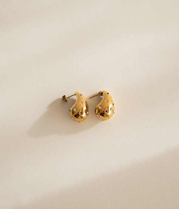 Pendientes Gotas Circonitas Oro