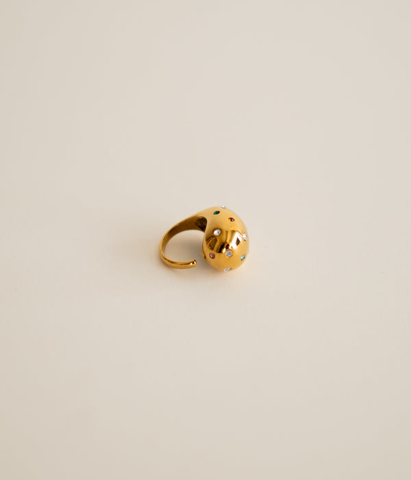 Anillo gota de agua oro