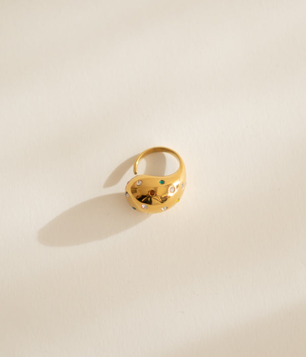 Anillo gota de agua oro