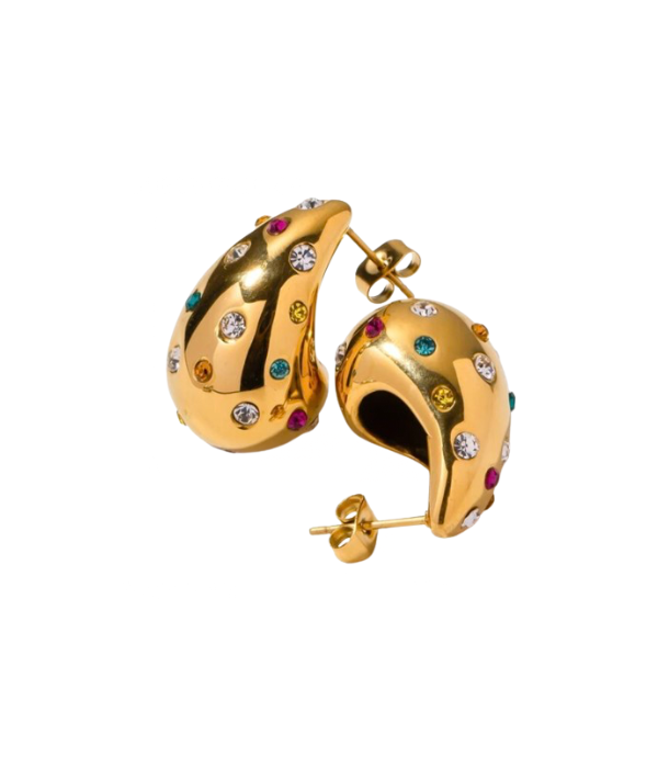 Pendientes Gotas Circonitas Oro