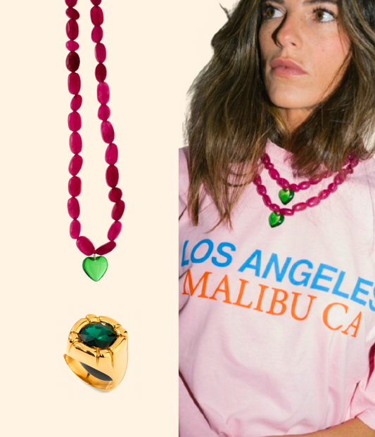 PACK Natalia Necklace + Ari Green Ring