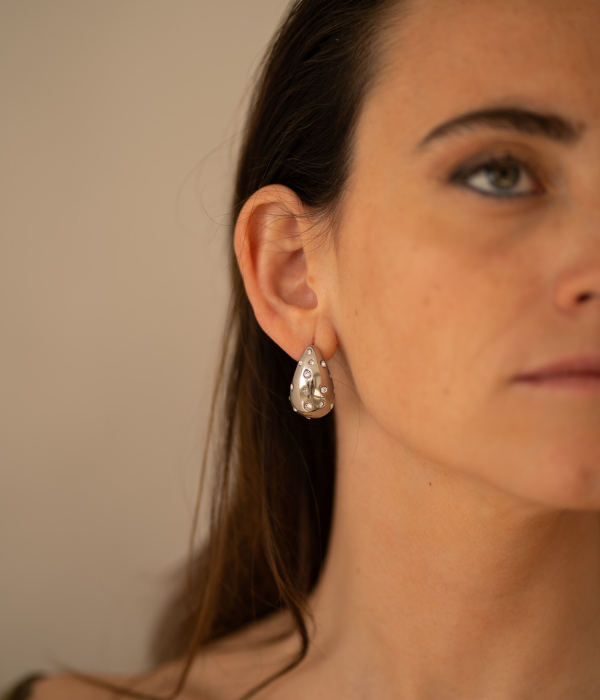 Silver Zirconia Drop Earrings