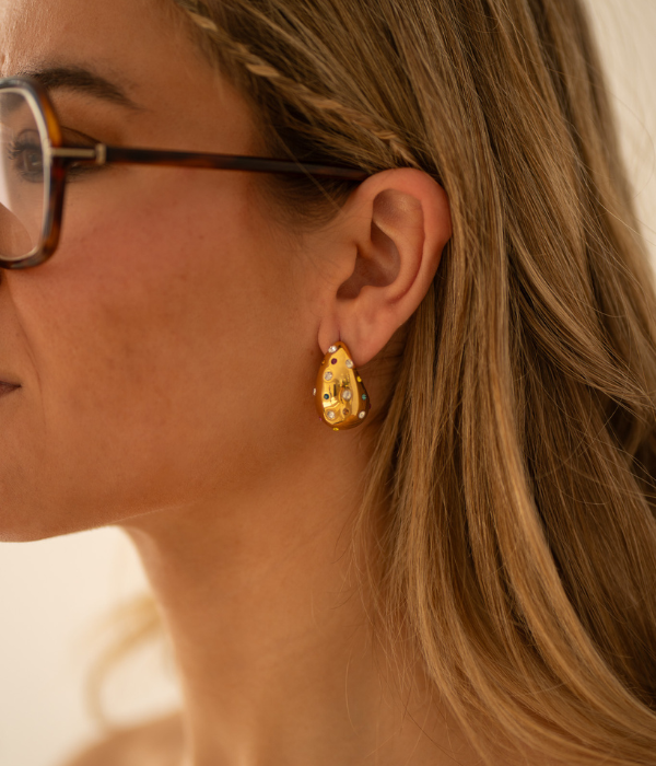 Pendientes Gotas Circonitas Oro