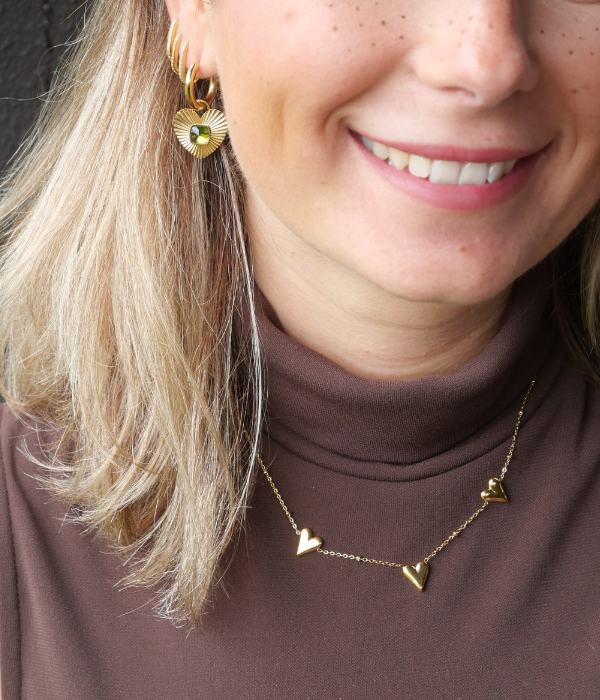 Green Heart Earrings