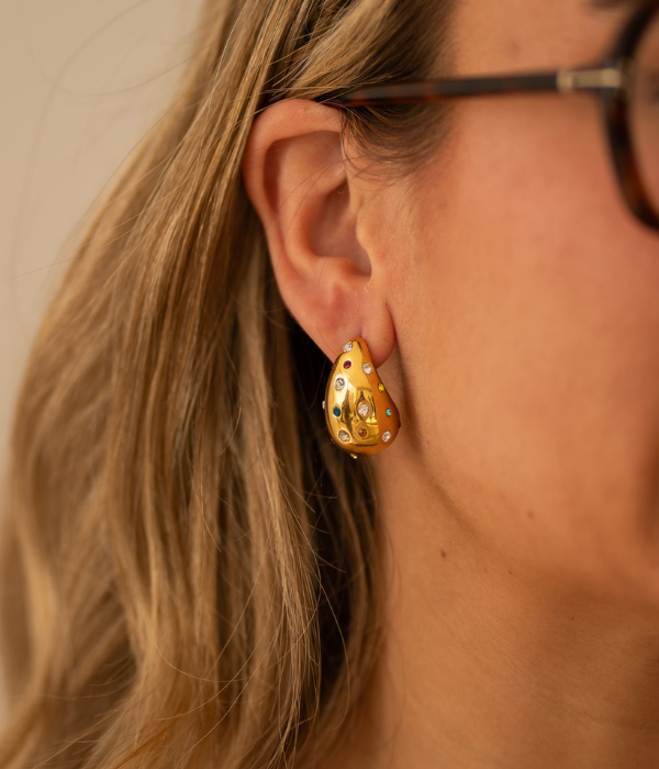 Pendientes Gotas Circonitas Oro