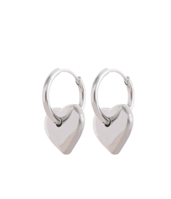 Silver Heart Earrings