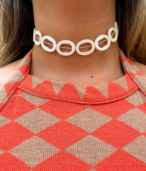 Choker nácar ovalado