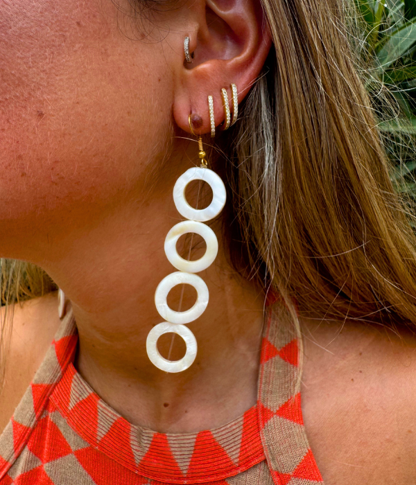 Pendientes nácar redondas
