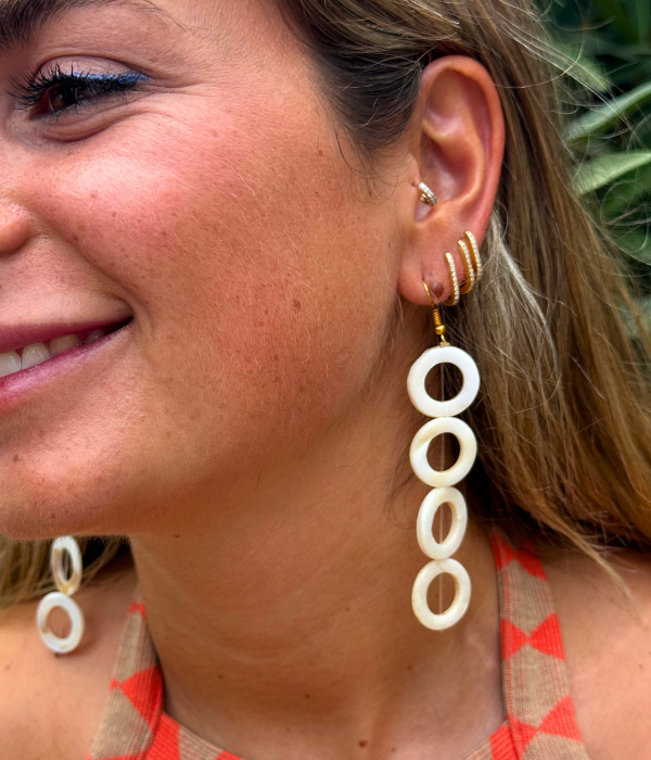 Pendientes nácar redondas