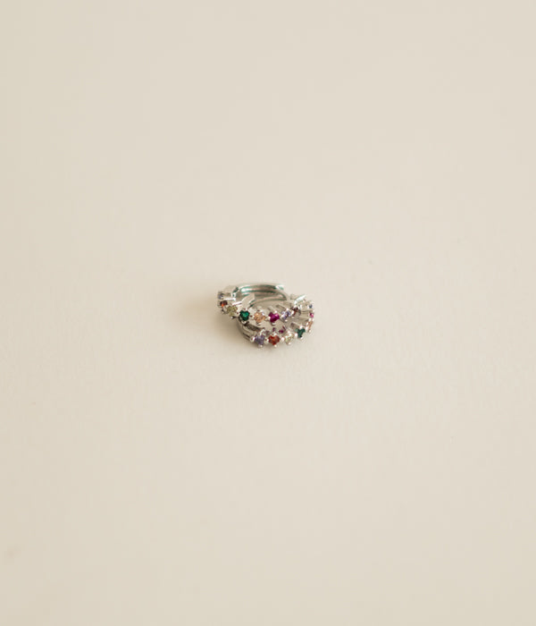 Silver Brilliant Hoop Earring